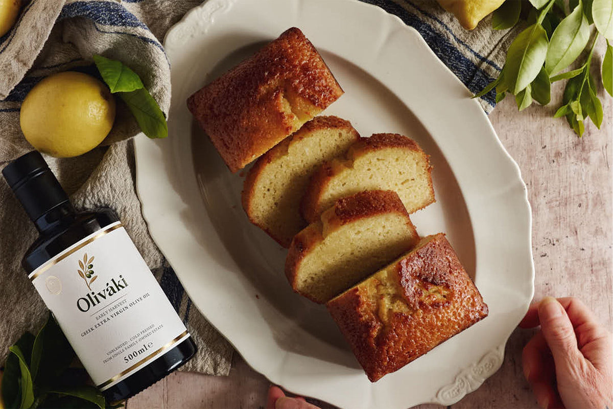 Lemon Olive Oil Loaf Cake with Oliváki