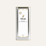 Oliváki Early Harvest Greek Extra Virgin Olive Oil in a 5L silver tin container.